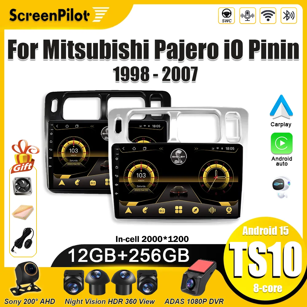 Android 15 для Mitsubishi Pajero iO Pinin 1998-2007 Автомобильный радиоприемник 2 din Мультимедийный видеоплеер GPS-навигация Bluetooth 8-ядерный 5G