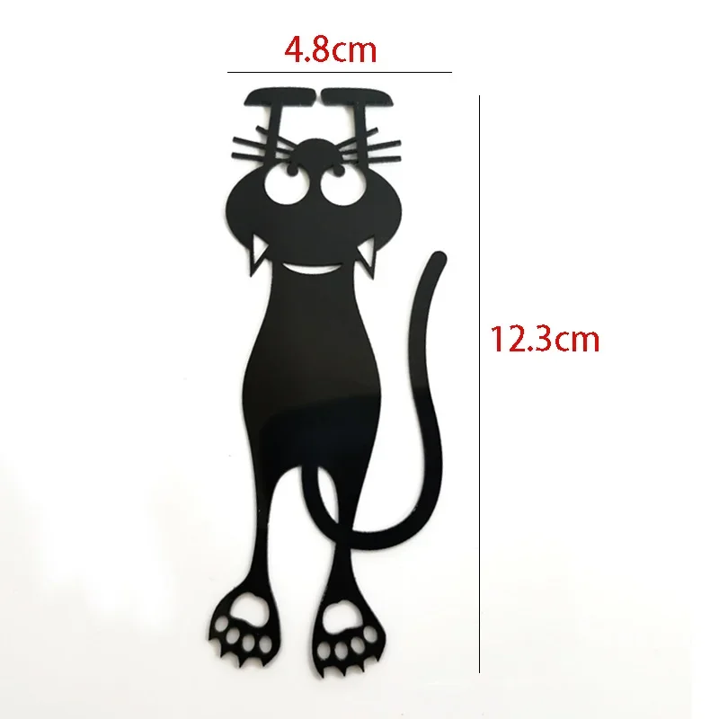 1-10Pcs Kawaii Black Cat Bookmarks For Books 3D Plastic Stereo Animal Book Mark For Student Teacher's Gifts Creative Stationery