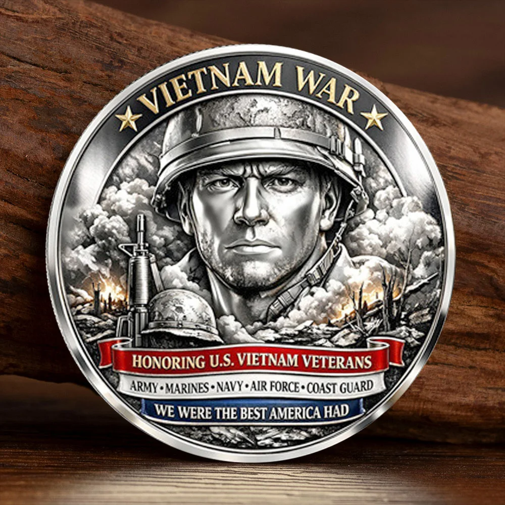 Moneda Conmemorativa Plateada de la Guerra de Vietnam, Moneda de Colección que Rinde Homenaje a los Sacrificios, Testigos de una Era Turbulenta