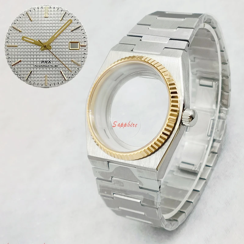 Mod PRX Super Player Watch Cases Sapphire Glass Case Fits NH35 NH36 4R36 4R35 Movement Transparent Back Cover Watch Repair Parts