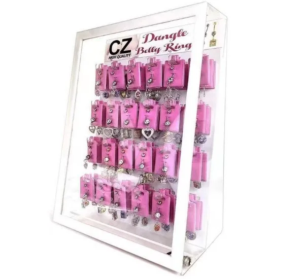 New Design Jewelry Box Pacifier Ring Display Perforated Crystal Packaging Rotating Belly Ring Display Stand Premium Gift Box