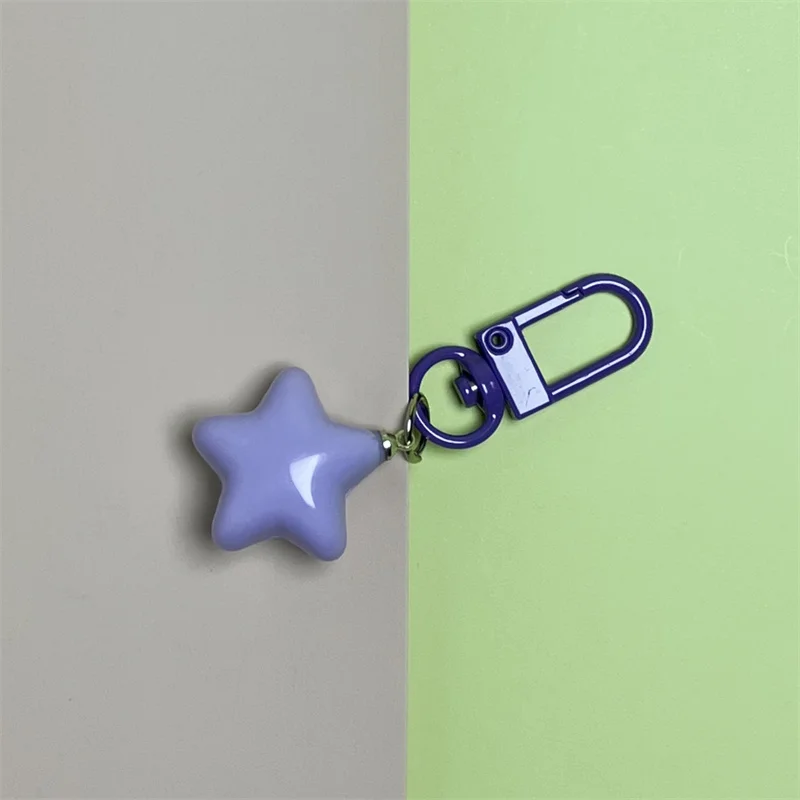 1Pc Cute Five Point Star Keychain for Women Bag Pendant Key Chains Girl Earphone Case DIY Accessories Kpop Jewelry Couple Gift