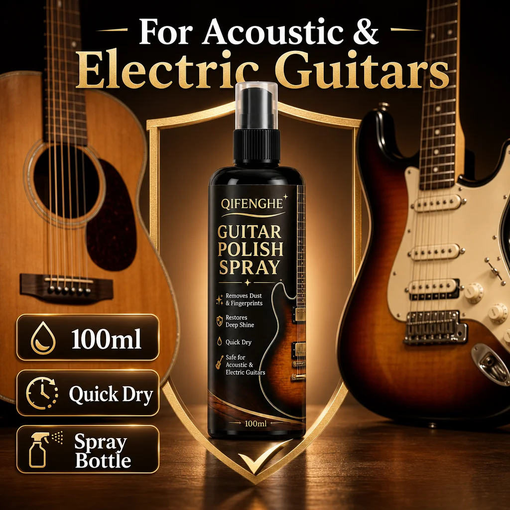Guitar Polish Spray 100ml Instrument Care Cleaner Removes Dust Fingerprints Restores Deep Shine image 6