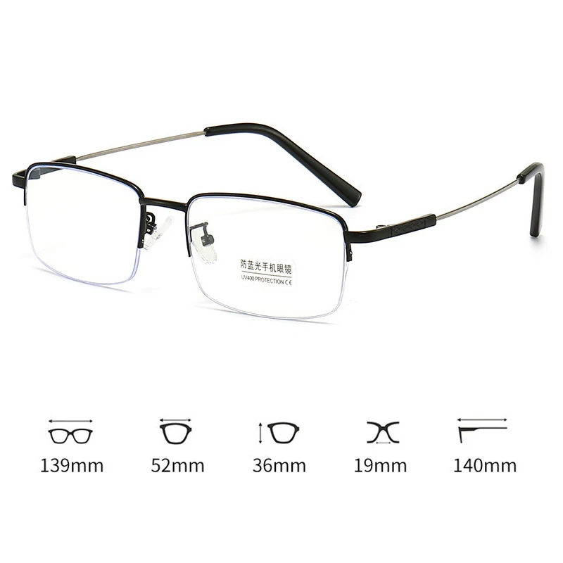 Men Ultralight Alloy Reading Glasses Fashion Business Presbyopia Unisex Antiblue Light Far sight Eyewear Prescription Eyeglasses