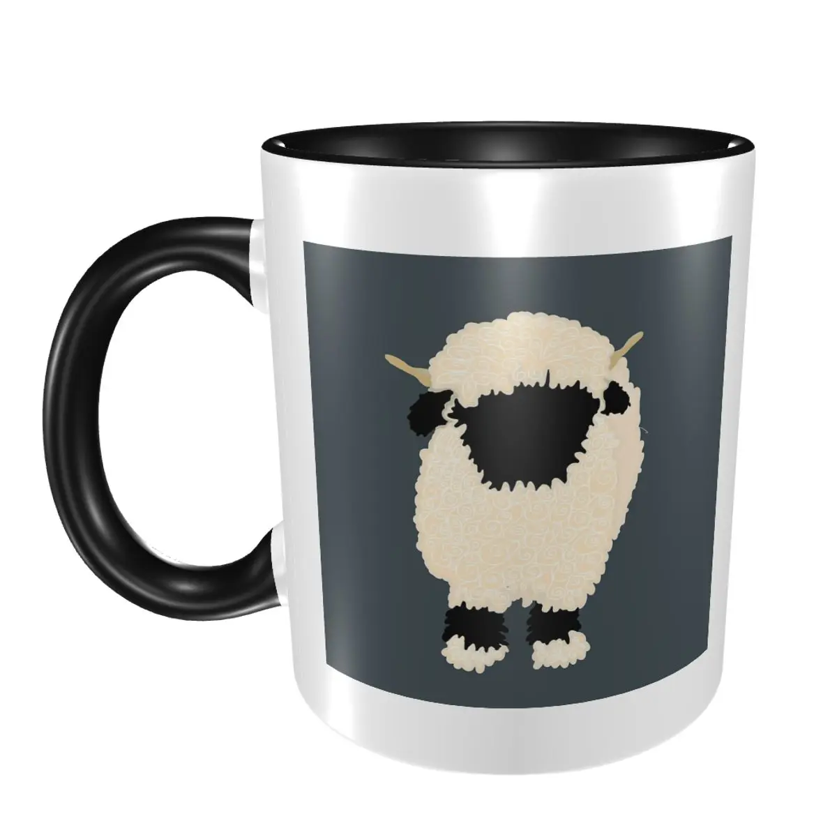 

Кружка с черным носом Valais для овец, забавные керамические кофейные чашки, чайные кружки, чашка для молока, посуда для напитков, подарок для женщины и мужчины