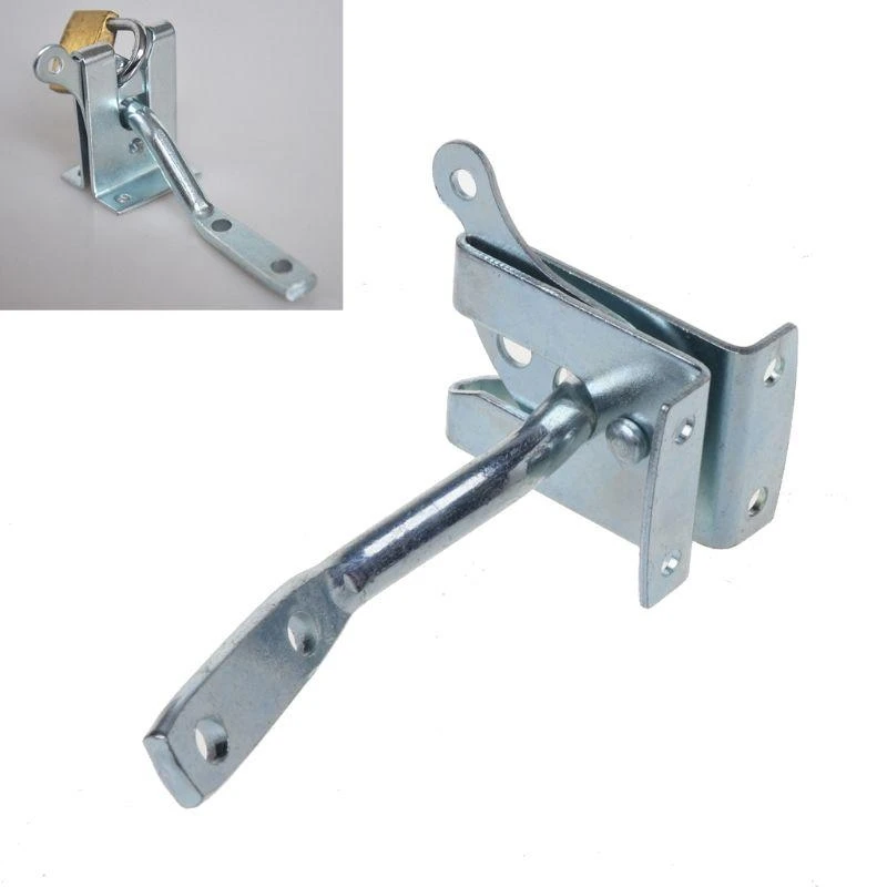 

Self Locking Gate Gravity for Latch Electroplated Steel Hasp for Latch Auto Barn Door Lock for Metal Wooden Fences Easy