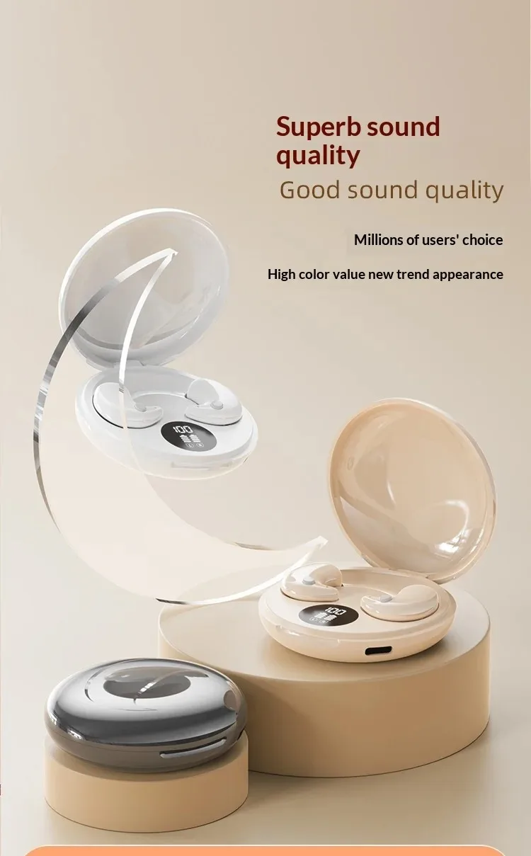 Ultra Thin Wireless Sleep Earbuds Zero Pressure Design for Side Sleepers All-Day Wearing Comfort Extended Playtime Battery