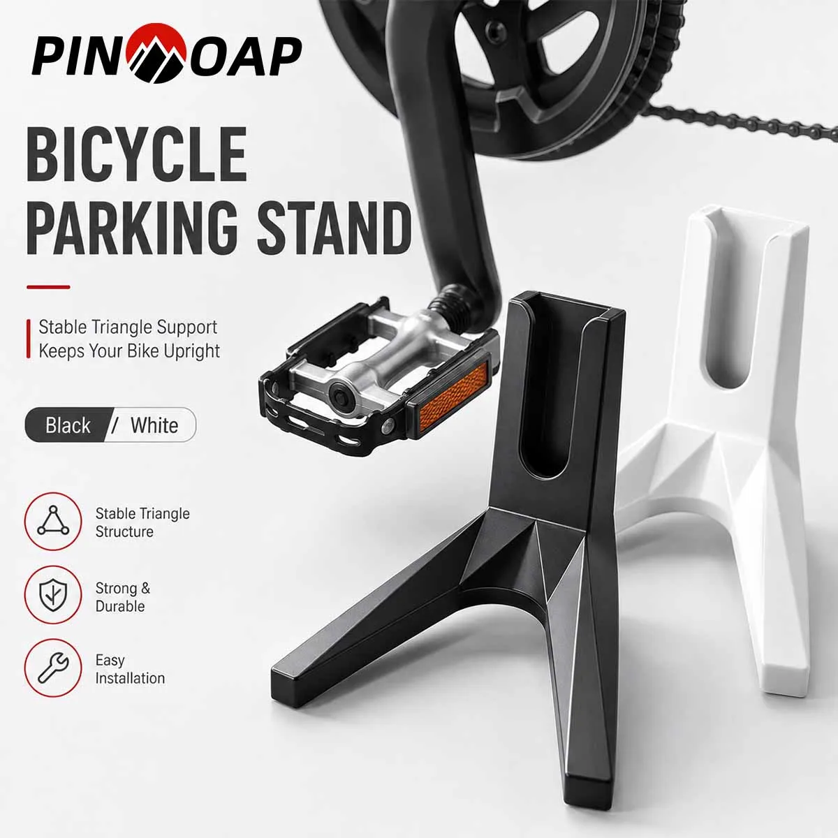 PINMOAP 1P Fahrradständer Verstellbarer Fahrrad-Parkständer Seitenstützfuß für MTB Rennrad Mountainbike Outdoor-Fahrradzubehör