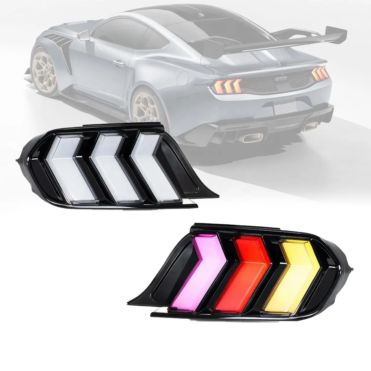 

GT500 GT350 для Ford Mustang 2015 2016 2017 2018 RGB автомобильные модифицированные светодиодные задние фонари, задняя фара 2015-2018 в сборе