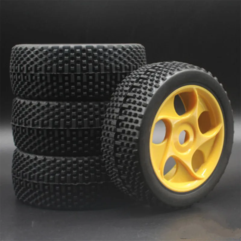 4 Stuks Rc Afstandsbediening Auto Rubber Band Banden & Velg 112 Mm * 43 Mm Hexagon Adapter 17 Mm Voor 1/8 Rc Nitro Off Road Buggy Baja