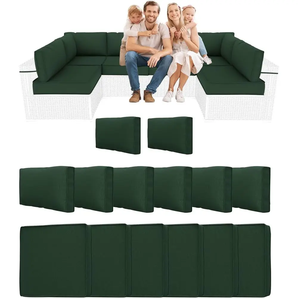 14 Piece Outdoor Sectional Cushions, Water-Resistant Outdoor Soa Cushions Replacement, 4