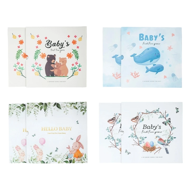 

Memory Book for Baby Boy Girl Baby Milestones Book to Record Every Event Journal Scrapbook Photo Album 24BE