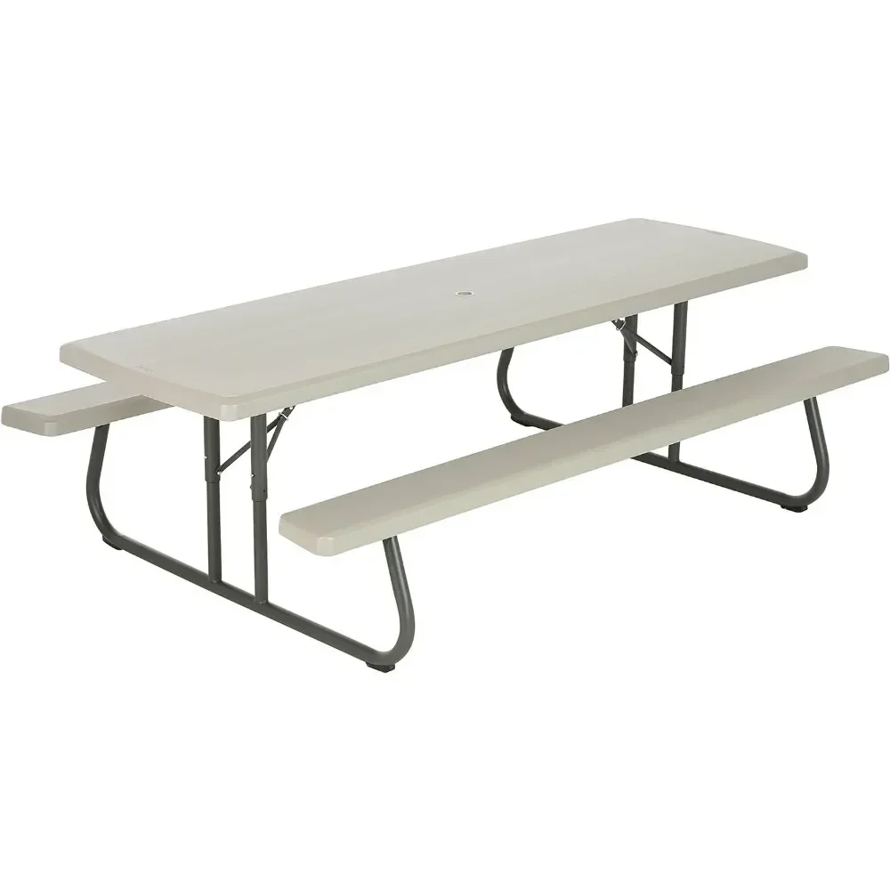 Lifetime 80123 Folding Picnic Table And Benches, 8' Outdoor Furniture Outdoor Tables