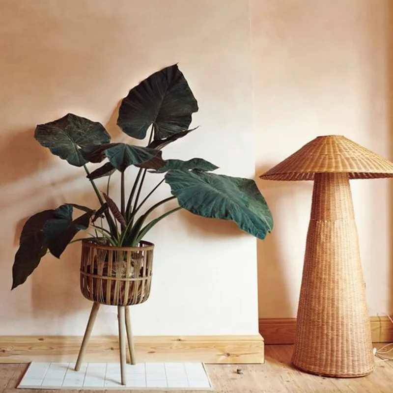Nordic retro floor lamp wabi wind bedroom bed and breakfast living room sofa edge decorative lamps vertical