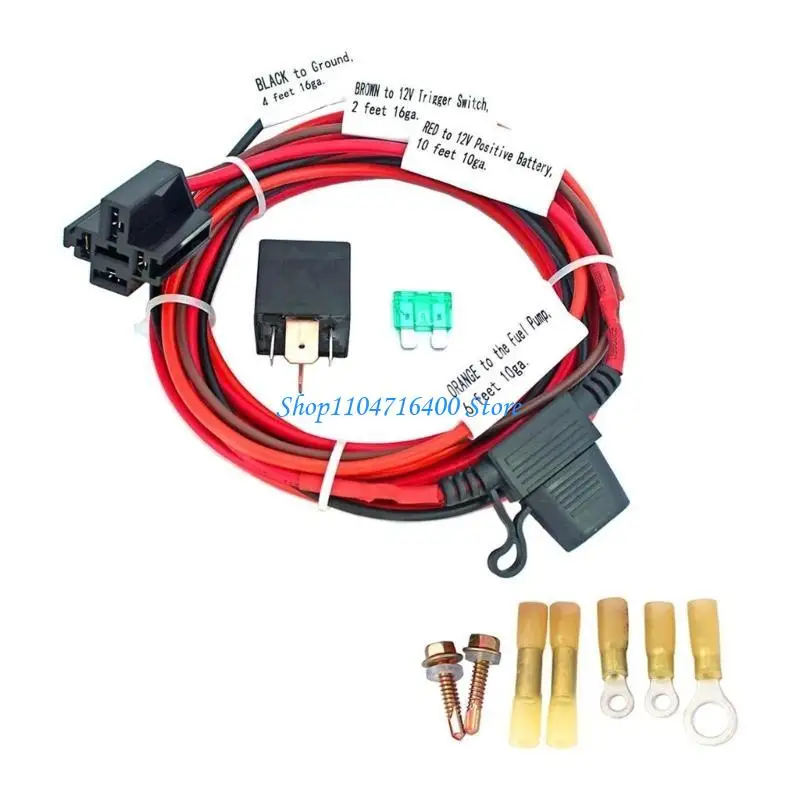 

y1gd Professional RelaysSet Shrinkable Wire Connector 30A Fuses Wiring Harness 40A Relays Switch for 12V System Car