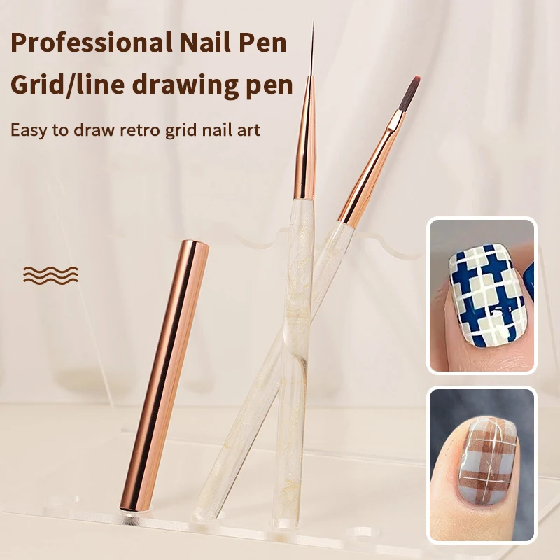 1/2Pcs French Plaid Nail Art Brushes Set Line Grid Pattern Drawing Pen For DIY UV Gel Extension Painting Supplies DIY Design