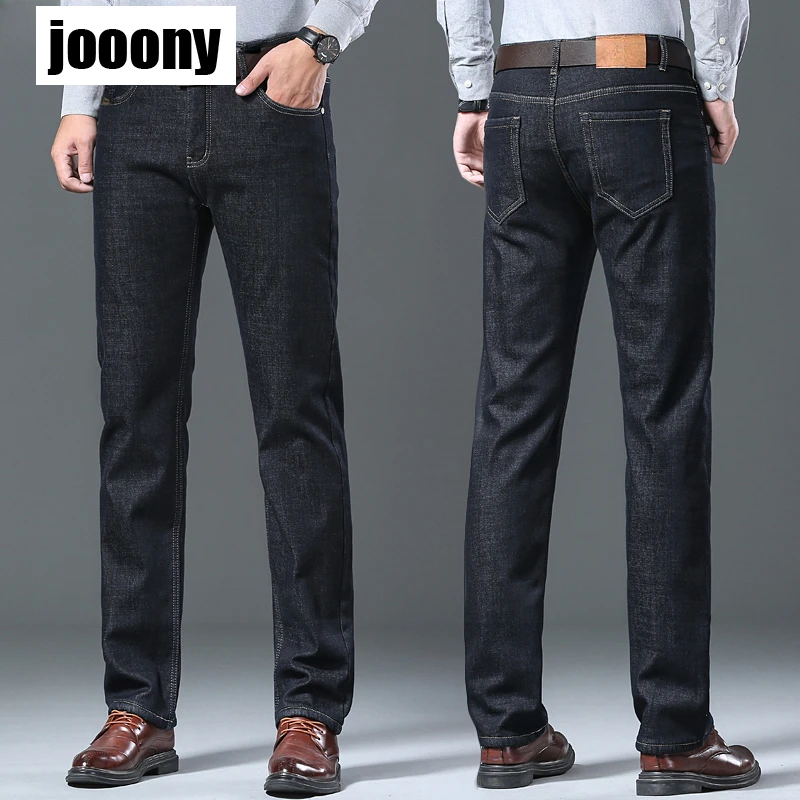 Pantaloni in denim termico casual spessi Nuovi abiti da uomo Jeans in pile caldi invernali da uomo Pantaloni da lavoro da lavoro da uomo elasticizzati dritti