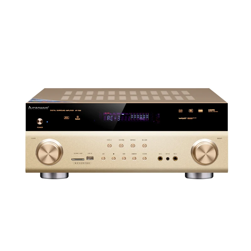 Home Theater Audiophile Amplifier 5.1 Channel Amplifier 4K High Power HDMI Bluetooth DTS Digital Amplifier