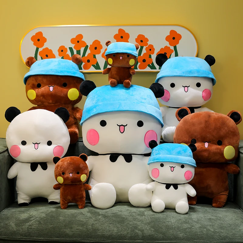 Büyük Boy 40/60cm Bubu ve Dudu Panda Peluş Oyuncaklar Çift Yastık Bebek Sevimli Doldurulmuş Hayvanlar Yumuşak Oyuncaklar Çocuklar İçin Koleksiyonluk