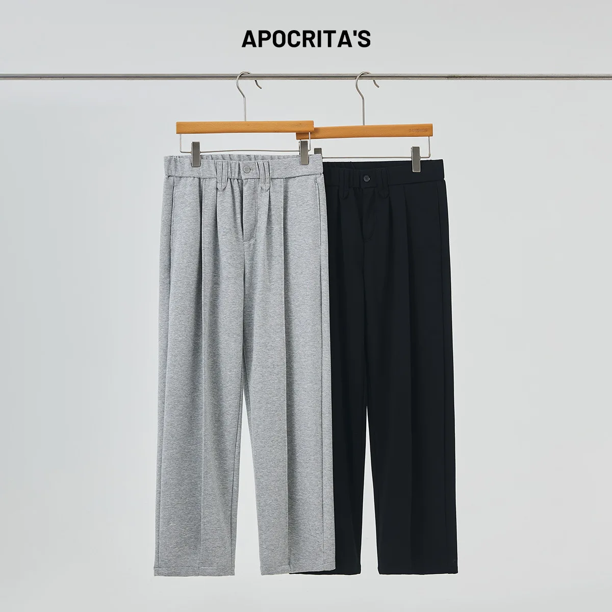 

Men's Spor Casual Trousers Spring Season Versatile Loose Straight Leg Elastic Knitted Drapey Long Pants Sweatpants