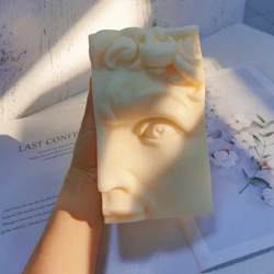 Greek Statue Sculpture Half Head Lips Mouth Hercule Candle Mold Body Art David Face Silicone Mould