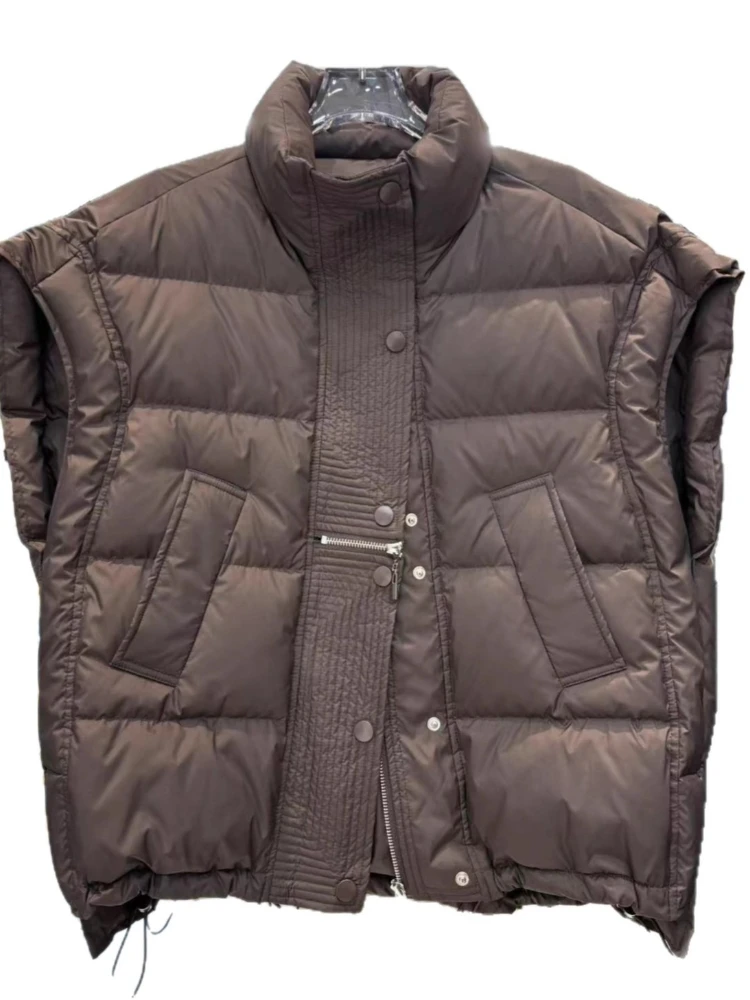 Plus Size Puffer Vest Jacket Winter Women 90% White Duck Down Tank Coat 2025 New Zipper Thicken Warm Casual Waistcoat Outwear