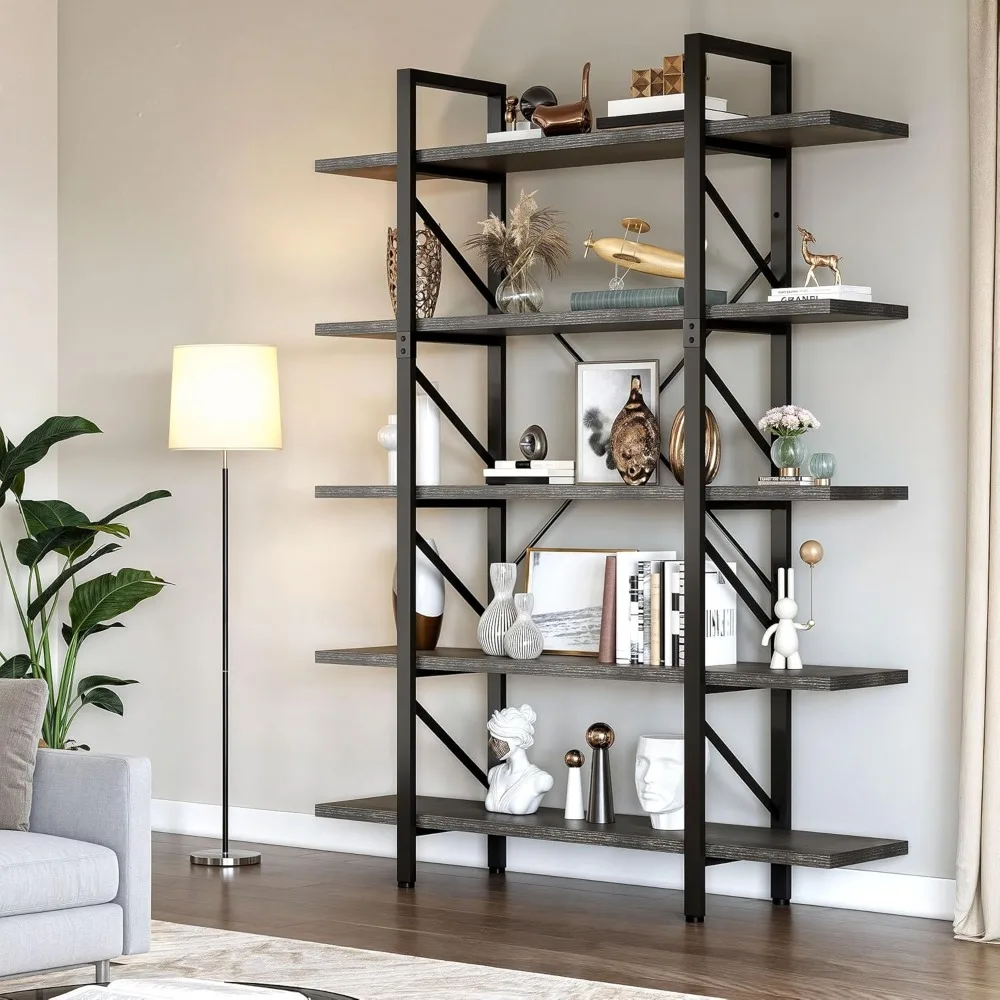 

Book Shelf Bedroom Shelving for Books Free Standing Storage Shelving Unit Home Office Living Room Furniture 5 Tier Bookcase Rack