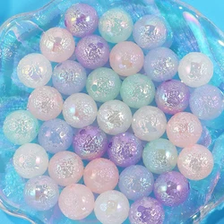 10Pcs Wrinkle Round Acrylic Jewelry Beads Colourful Spacer Beads Pearls for DIY Craft Beads for Centerpiece