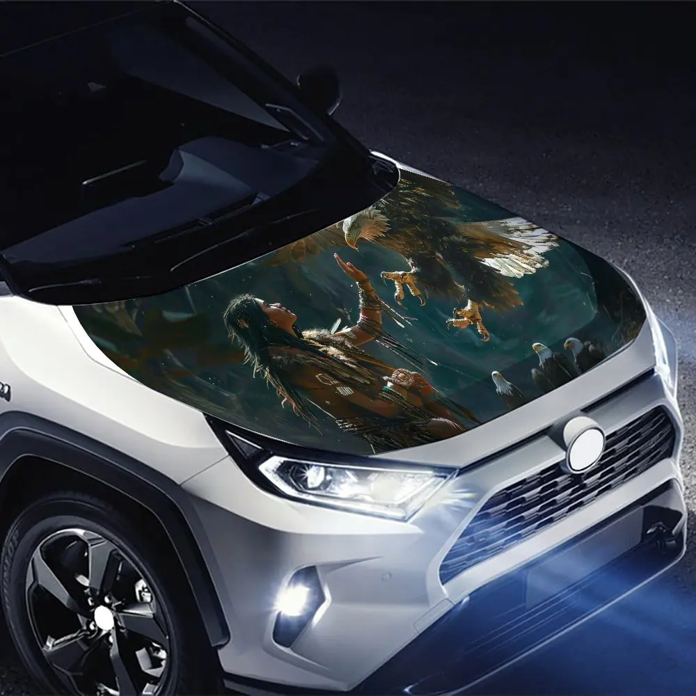 ملصق لاصق لغطاء السيارة Spirit of The Wild، أغطية فينيل للسيارة مناسبة لمعظم المركبات، هدية طبقة حماية لغطاء محرك السيارة