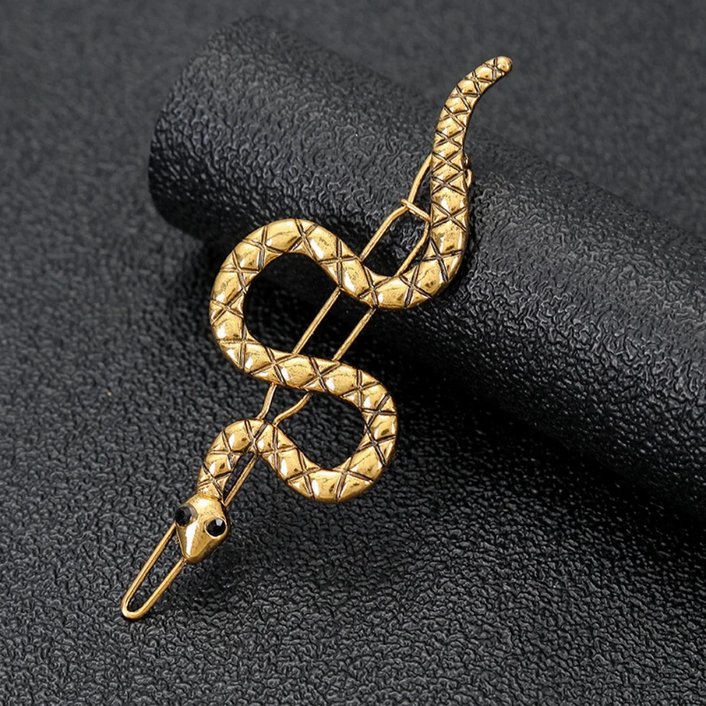 Vintage Schlangen-Haarspangen für Damen, Entenschnabel-Haarklammer mit Strass, Legierung Haarnadeln, Modische Haaraccessoires für Frauen – Detail 8