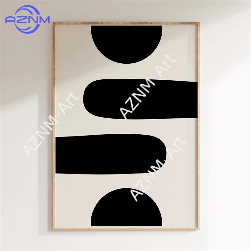 Nordic Abstract Art Canvas Paintings Scandi Poster Minimalist Geometric Art Print Mid Century Wall Art Picture for Home Decor