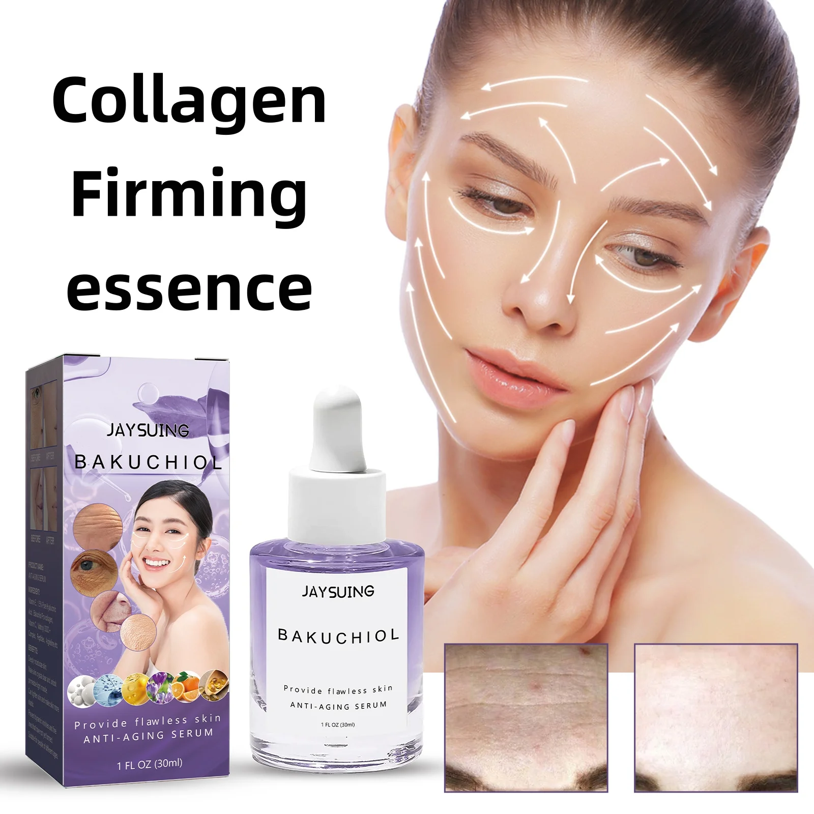 

Jaysuing Collagen Firming essence Lightens Wrinkles, Brightens Skin Tone, Moisturizes and Nourishes Facial Skin essence