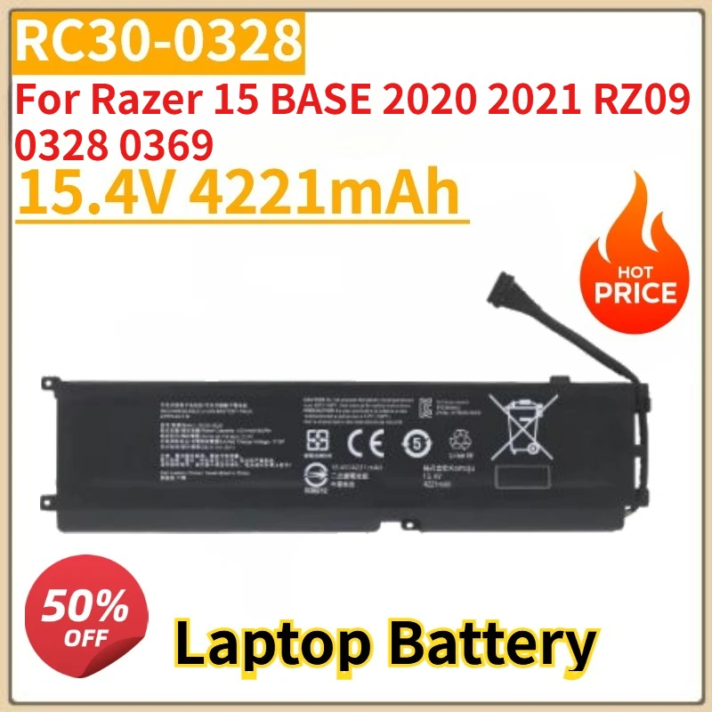 

New RC30-0328 Laptop Battery 15.4V 4221mAh For Razer 15 BASE 2020/2021 RZ09-0328/0369 Replacement Battery