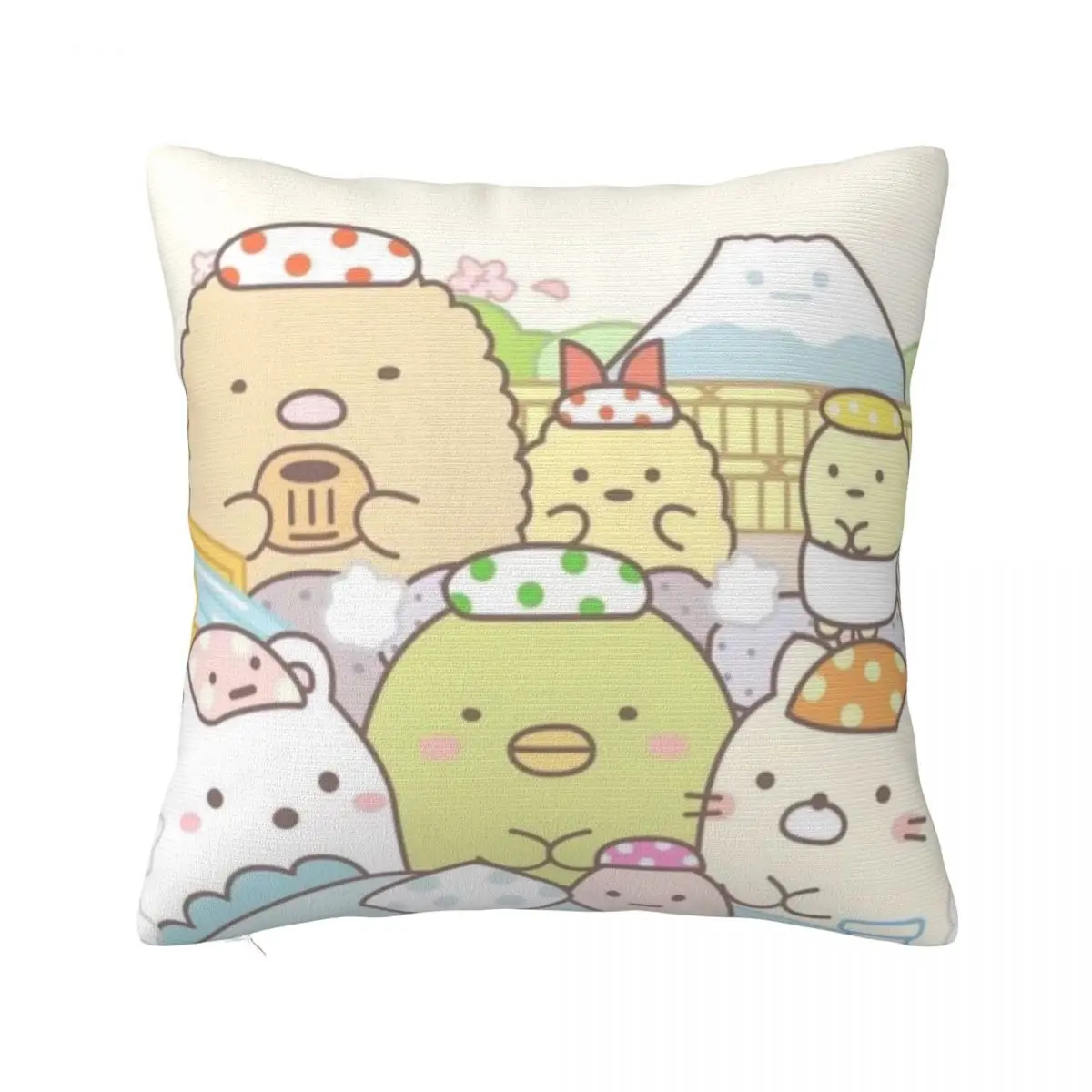 Sumikko Gurashi Kawaii Bear Pillowcase Polyester Cushion Cover Decorative Throw Pillow Case Cover Home Square 45X45cm Multi-Size