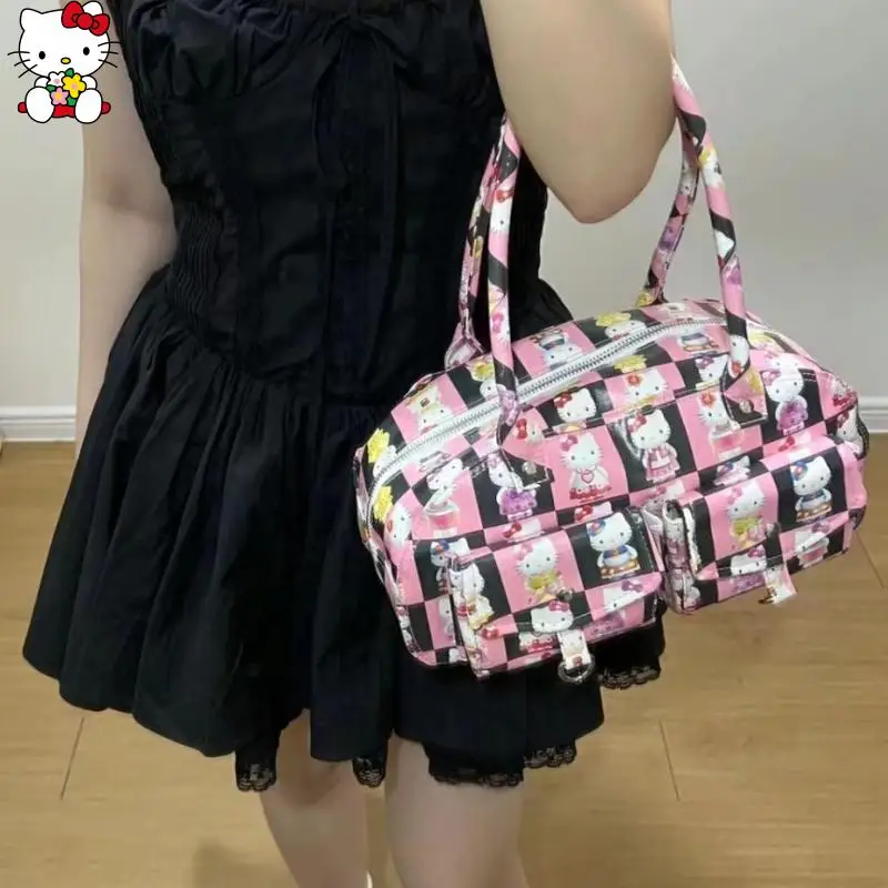 

Sanrios Hello Kittys Handbag High-Capacity Good-Looking Printing Shoulder Bag Portable Storage Bag Fashion Cute Festival Gift