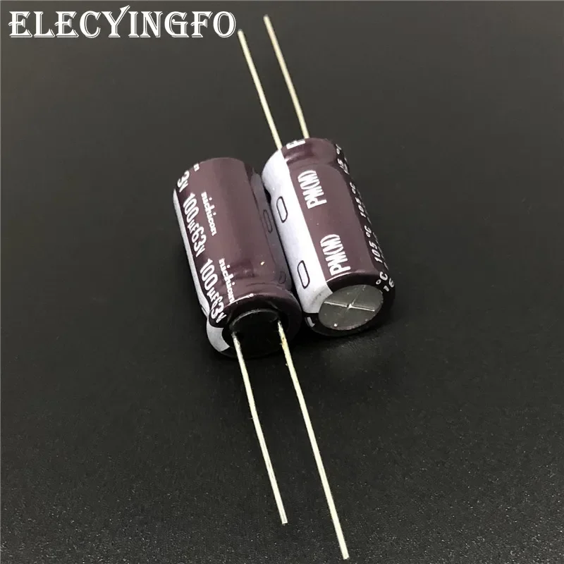 10pcs/100pcs 100uF 63V NICHICON PM Series 10x20mm 63V100uF Super Low Impedance Long Life Aluminum Electrolytic capacitor