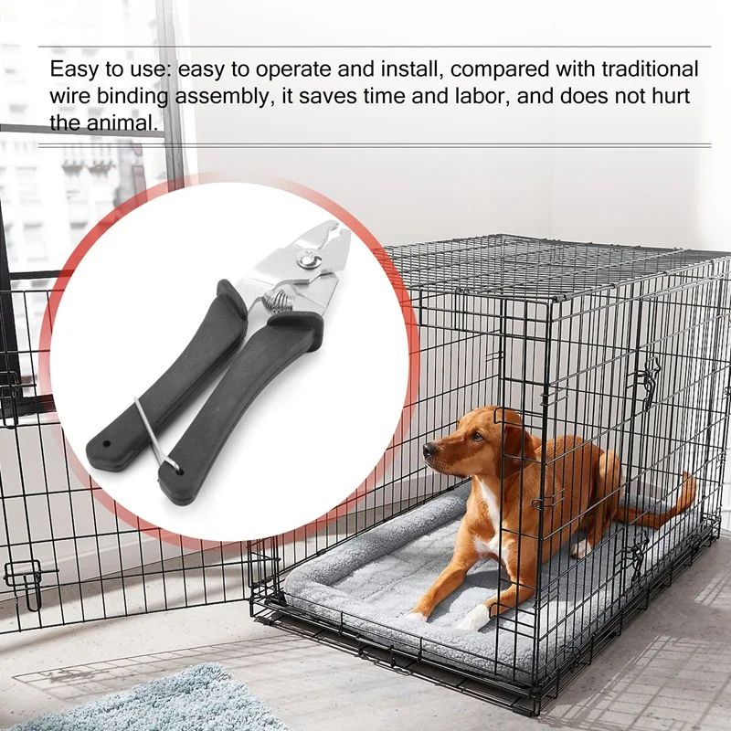 1Pcs Hog Ring Plier Tool And 600Pcs M Clips Chicken Mesh Cage Wire Fencing Crimping Solder Joint Welding Repair Tools-N37R