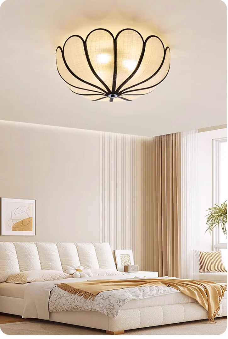 Nordic E27 Wabi Sabi Ceiling Lamp Bedroom Romantic Light