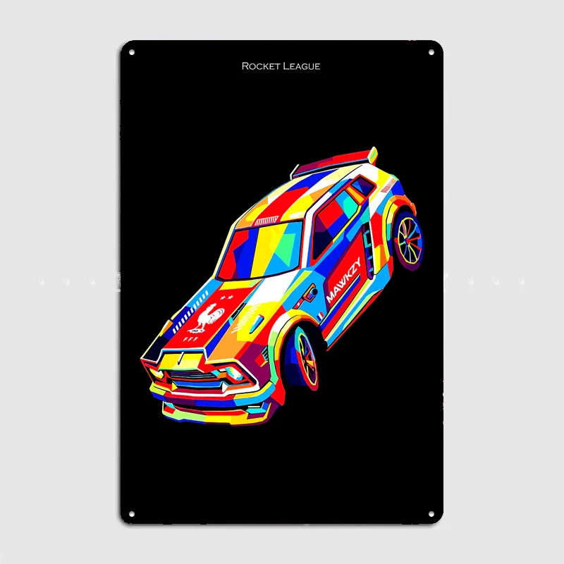 Colorful Rocket League Car Poster Metal Sign Custom Bedroom Room Decor Home Wall Decor Posters Indoor Wall Decoration