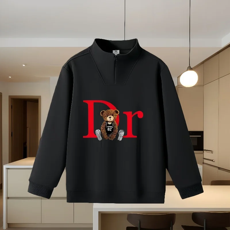 Pure Cotton Stand-Collar Sweatshirt Jacket for Women, New Spring, Autumn, and Winter Style
