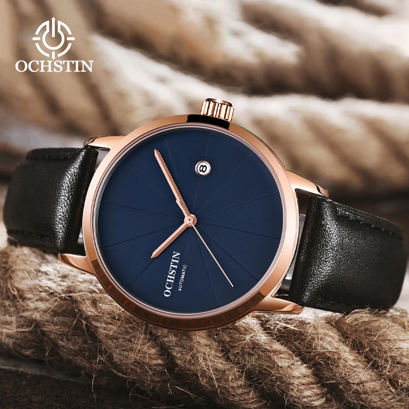 OCHSTIN Man Automatic Mechanical Movement Watches Top Brand Master Series Men‘s Leather Strap Watch Male Luxury Classic Clock
