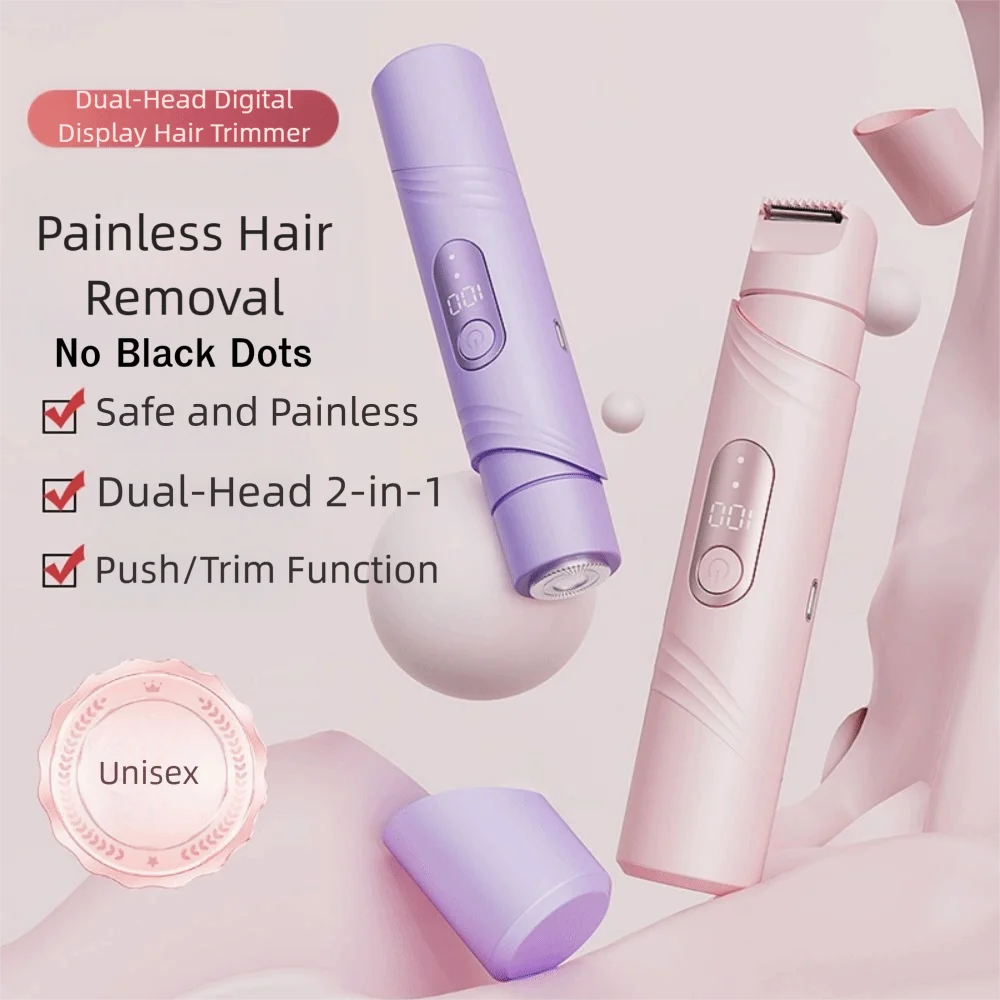 

Dual Head Women's Hair Removers Waterproof Low Noise Electric Epilator LCD Screen Adjustable Hair Removal Machine