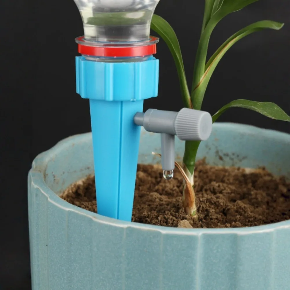 6pc Creativity Flowerpot Watering Device Plastic Adjustable Garden Sprinkler Houseplant Garden Irrigation System Garden Supplies