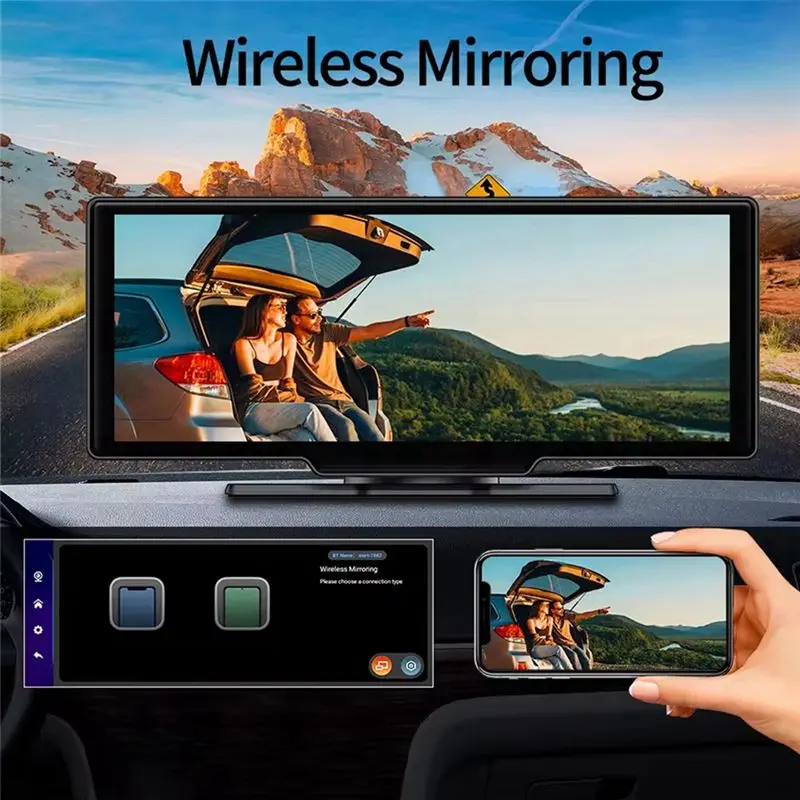 Reliable-11.26Inch Dash Cam Wireless Carplay & Android Auto Car Wifi GPS Navigation Rear Camera Video Recorder