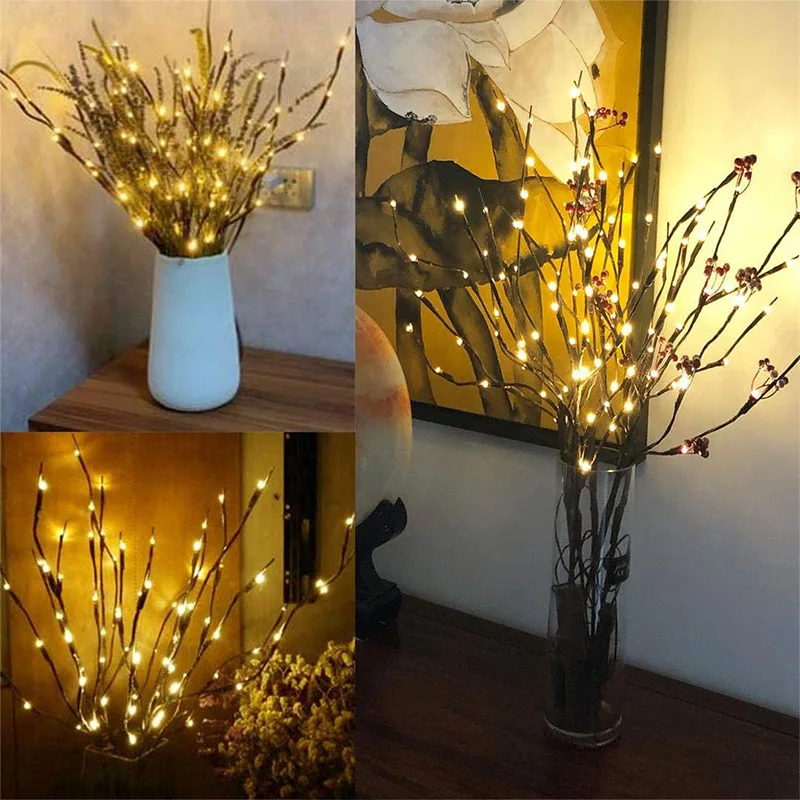 

New Year 2024 Creative Willow Twig Branch Lights 20 LEDs Christmas Decoration for Home Noel Kerst Xmas Decoration Navidad 2023