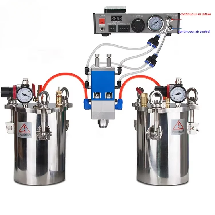 

glue dispenser manual pressure barrel 2 component mixing glue machine semi automatic glue filling dispensing machine