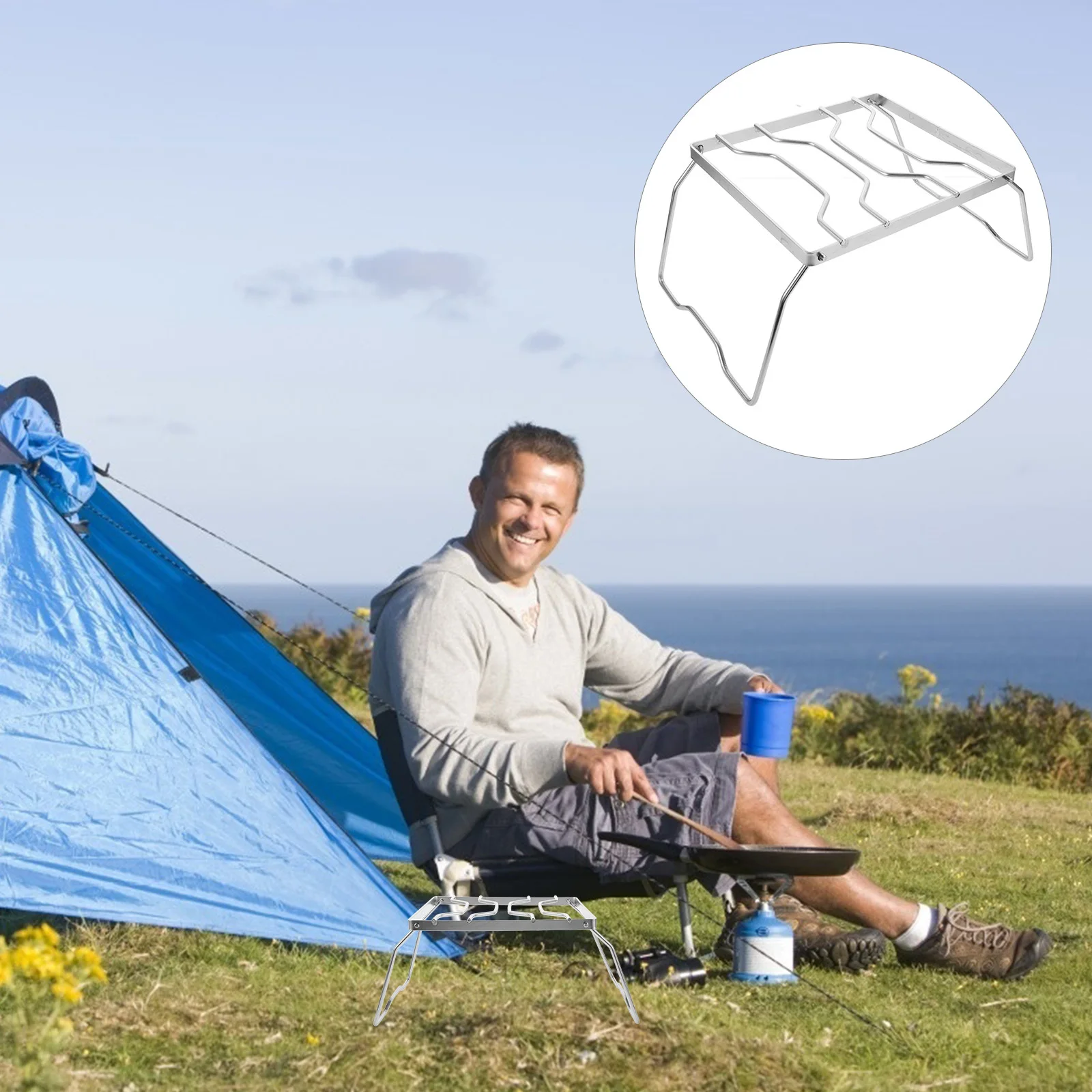 

Stainless Steel Folding Campfire Grill Stand Multi-Purpose Bbq Rack Portable for Outdoor Camping Picnic Cooking Foldable Grill