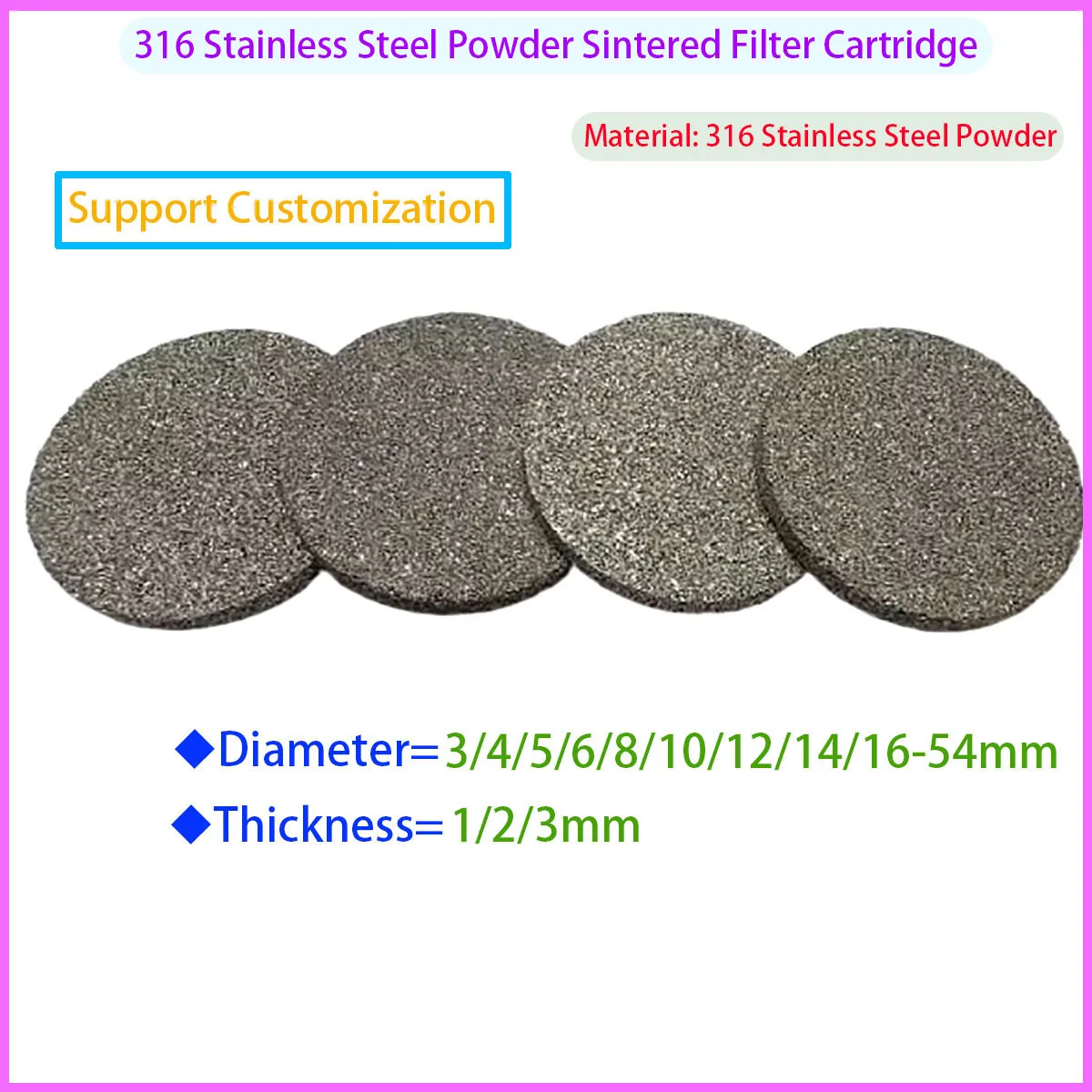 

316 Stainless Steel Filter Powder Sintered Plate Explosion-proof Filter