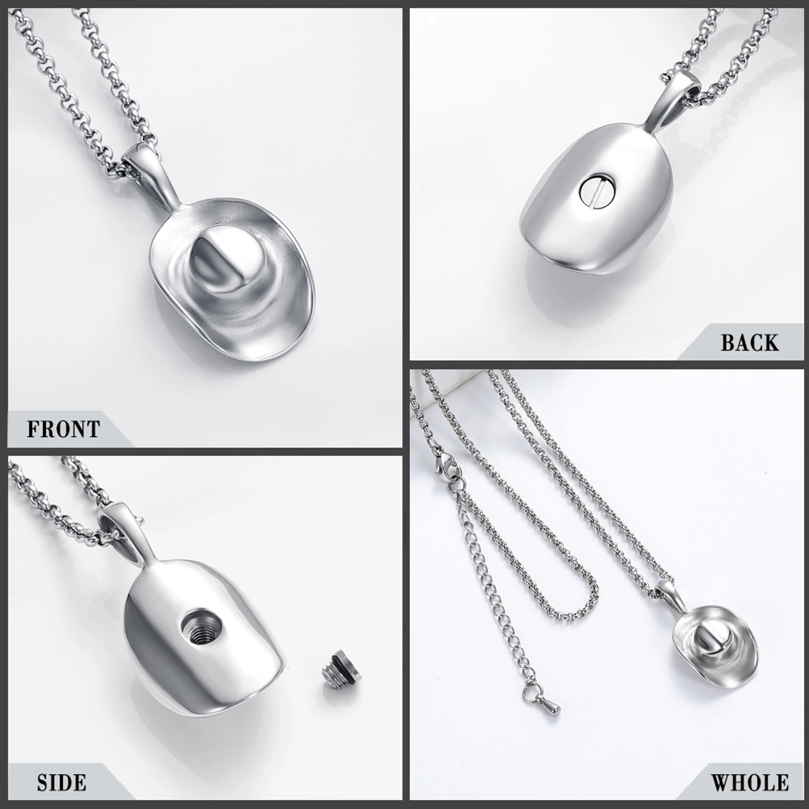 Memorial Lockets Pendant Engraved Always in my Mind Forever in my Urn Necklaces for Ashes for Women Men