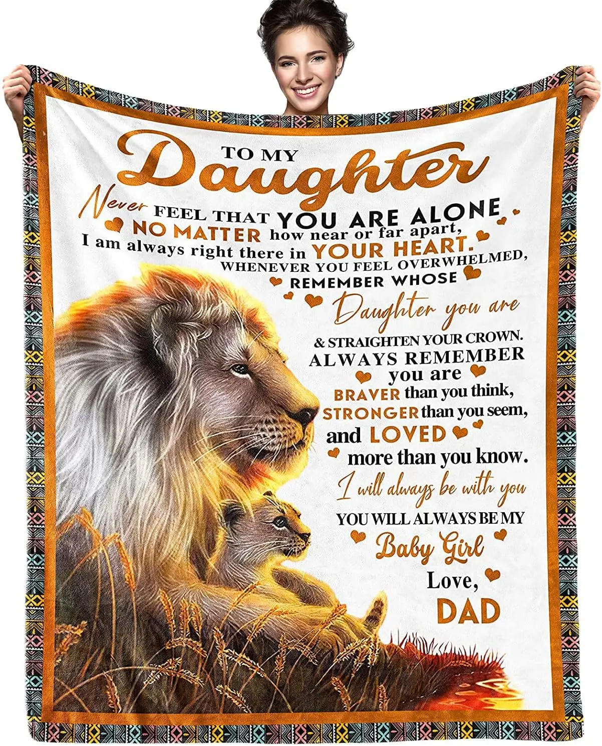 

Gift to My Daughter Blanket from Dad Soft Cozy Personalized Flannel Throw Blanket Birthday Christmas Thanksgiving Gifts for